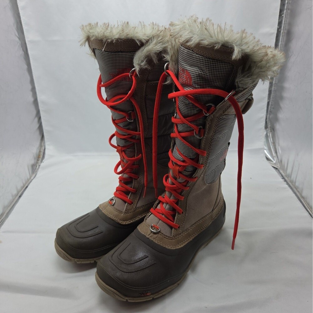 The North Face Primaloft Insulate Brown Suede Rubber Boots Women’s US Size 8